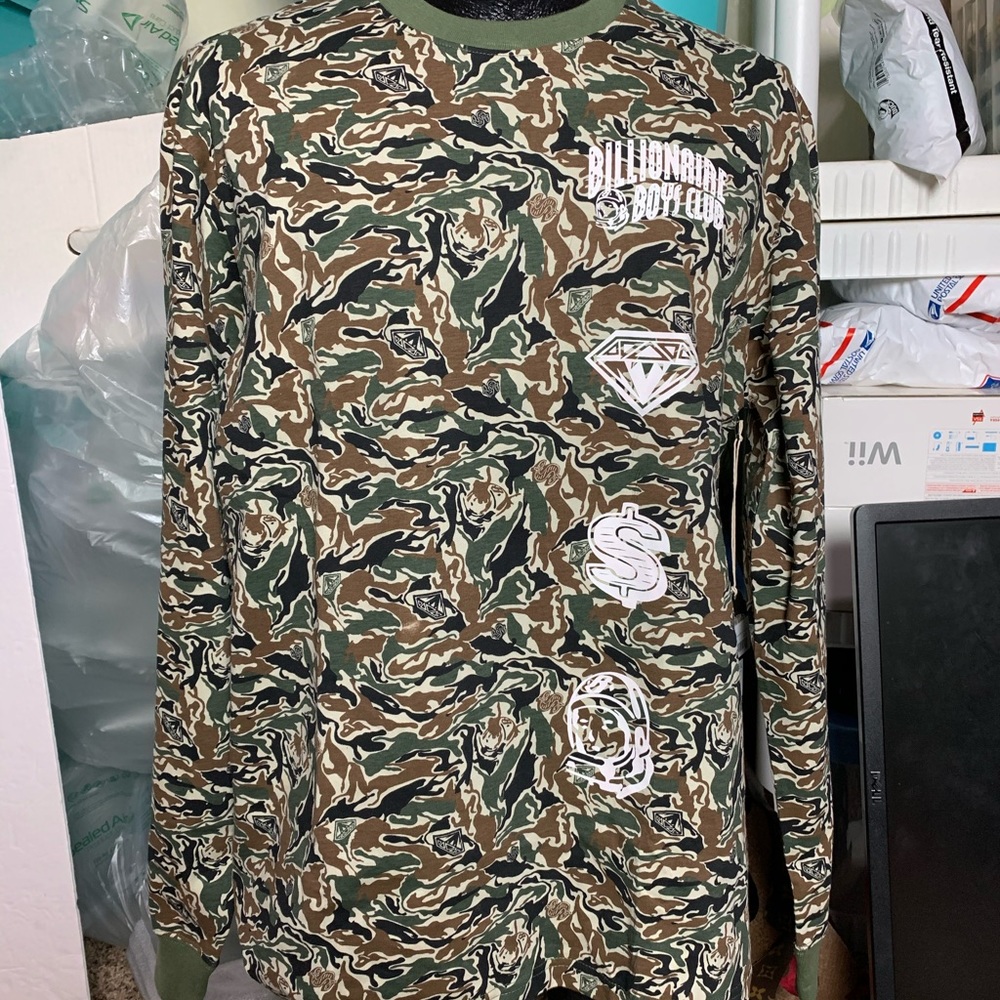 Billionaire boys club camouflage long sleeve tee